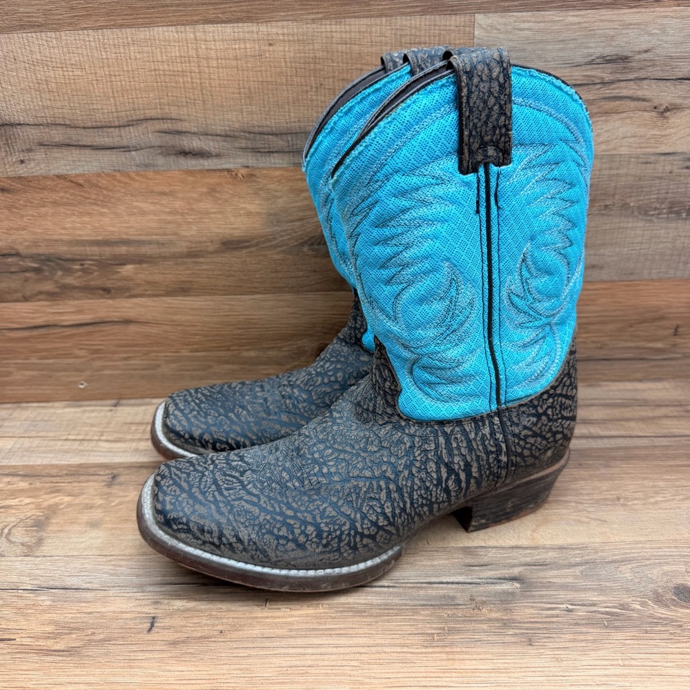 Nocona Boots  size 6Y Fynn Embroidery Square Toe Cowboy Mid Calf Boots - Picture 2 of 9